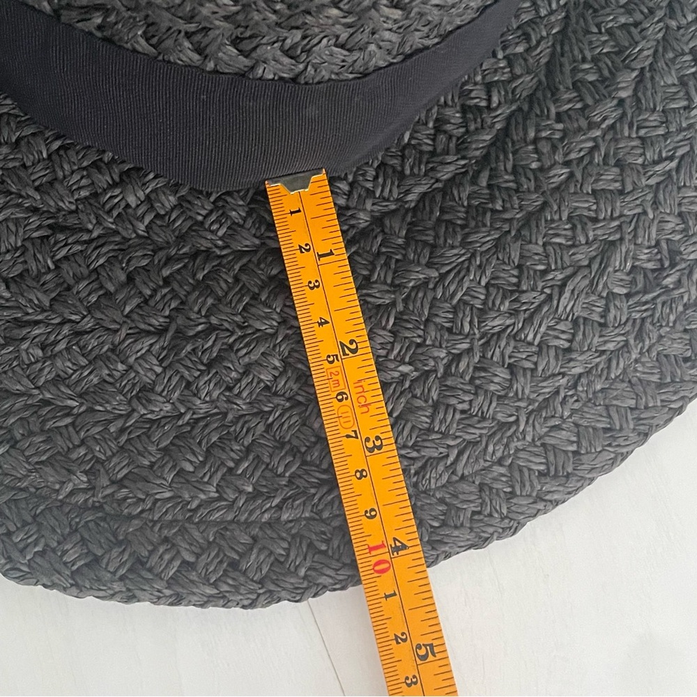 Woven Paper Straw Wide Brim Hat Women’s O/S San Diego Hat Company Brown Black - Picture 8 of 12